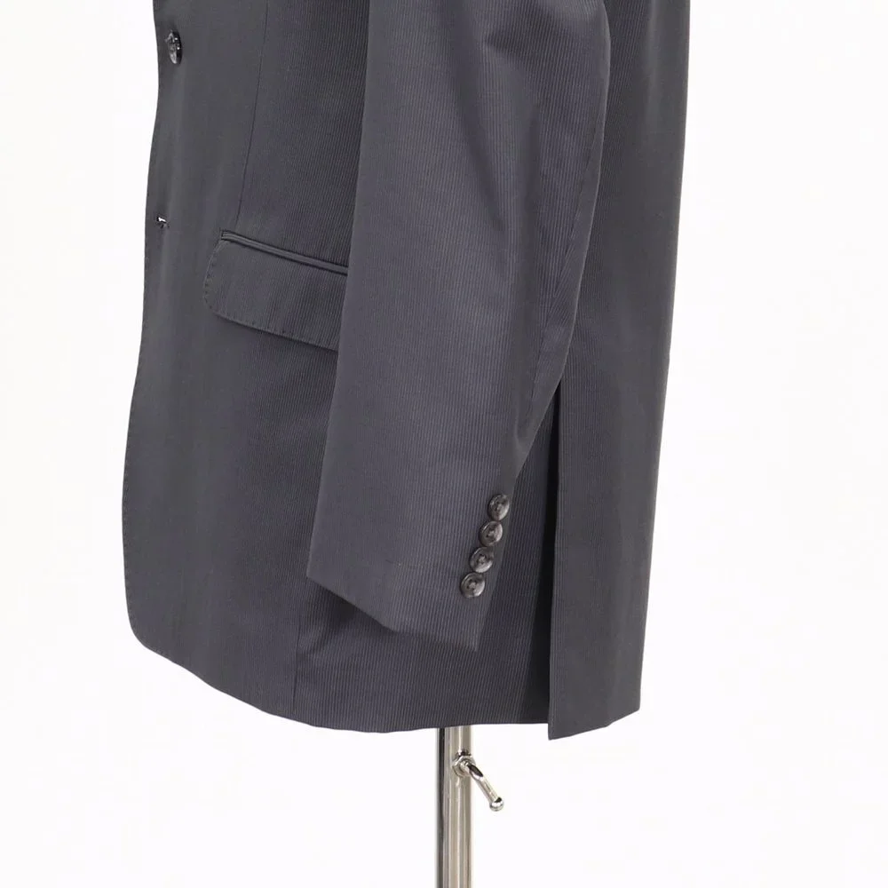 Calvin Klein 40L Gray Striped 2-Button Sport Coat Blazer Jacket V079